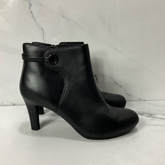 CLARKS Black Heel Ankle Boots - Picture 2 of 7